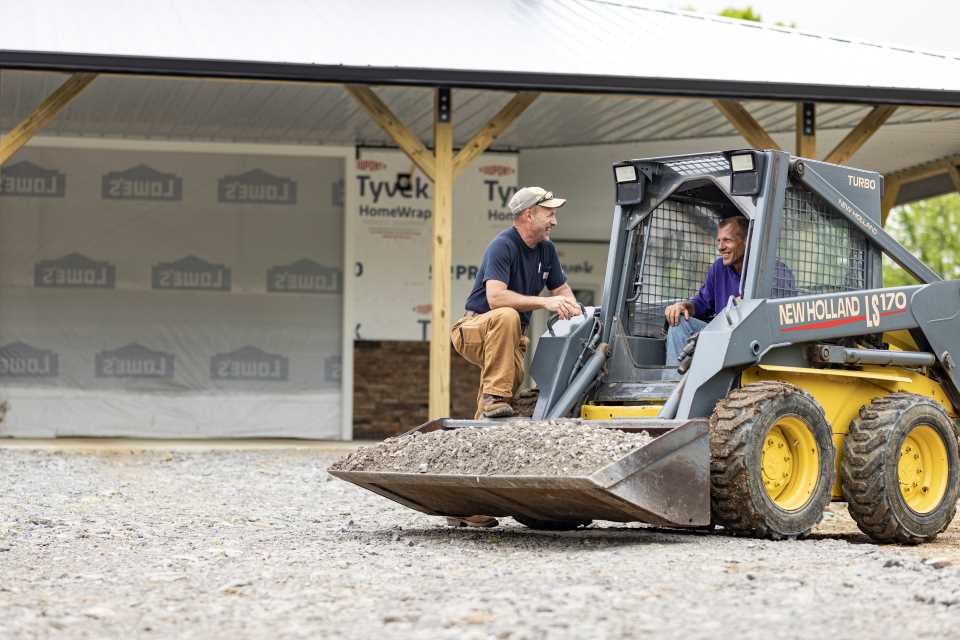 Kim Harrelson discusses his barndo construction with his builder