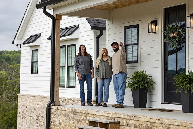 Nichols Family meets with their Rural 1st loan officer about their new home