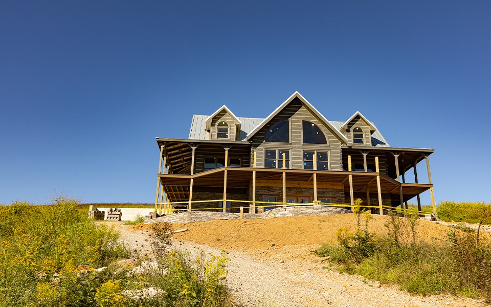 An under construction rural home