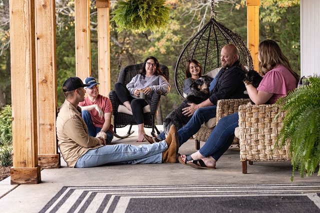 Veirs Family gathers on their front porch