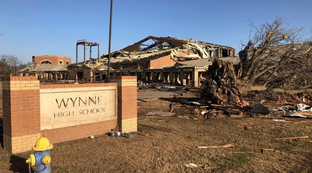 Wynne High School after tornado